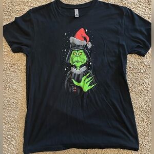 Black Grinch Darth Vader Graphic T-Shirt size M unisex Liability Brewing